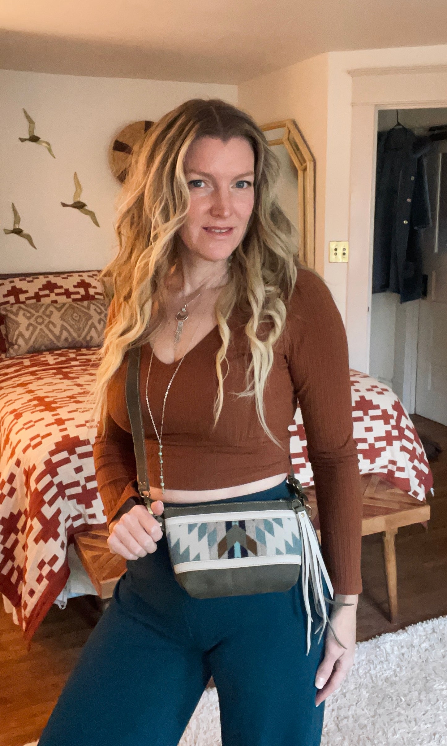 Purple painted desert Fanny Pack/Mini Crossbody