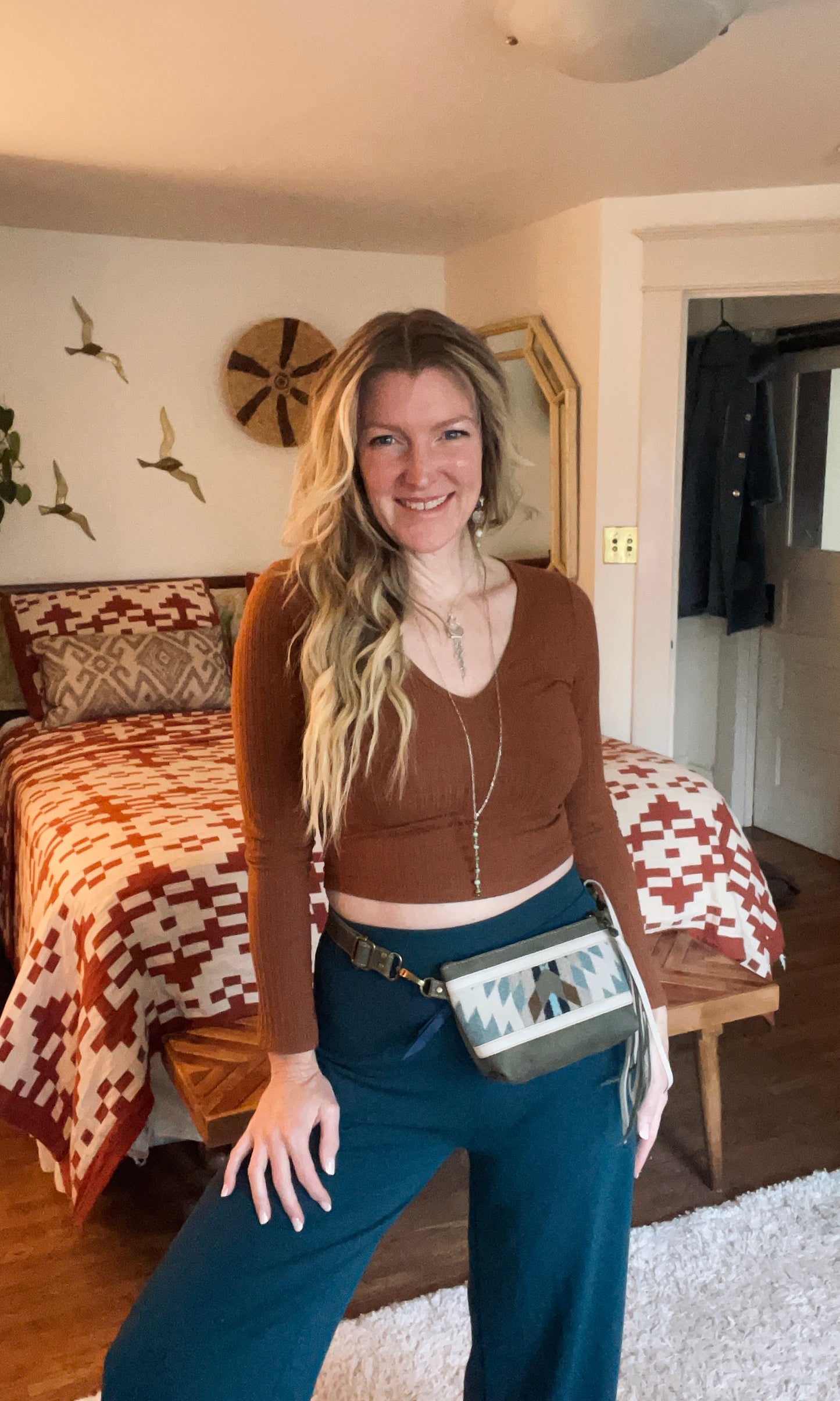 Purple painted desert Fanny Pack/Mini Crossbody