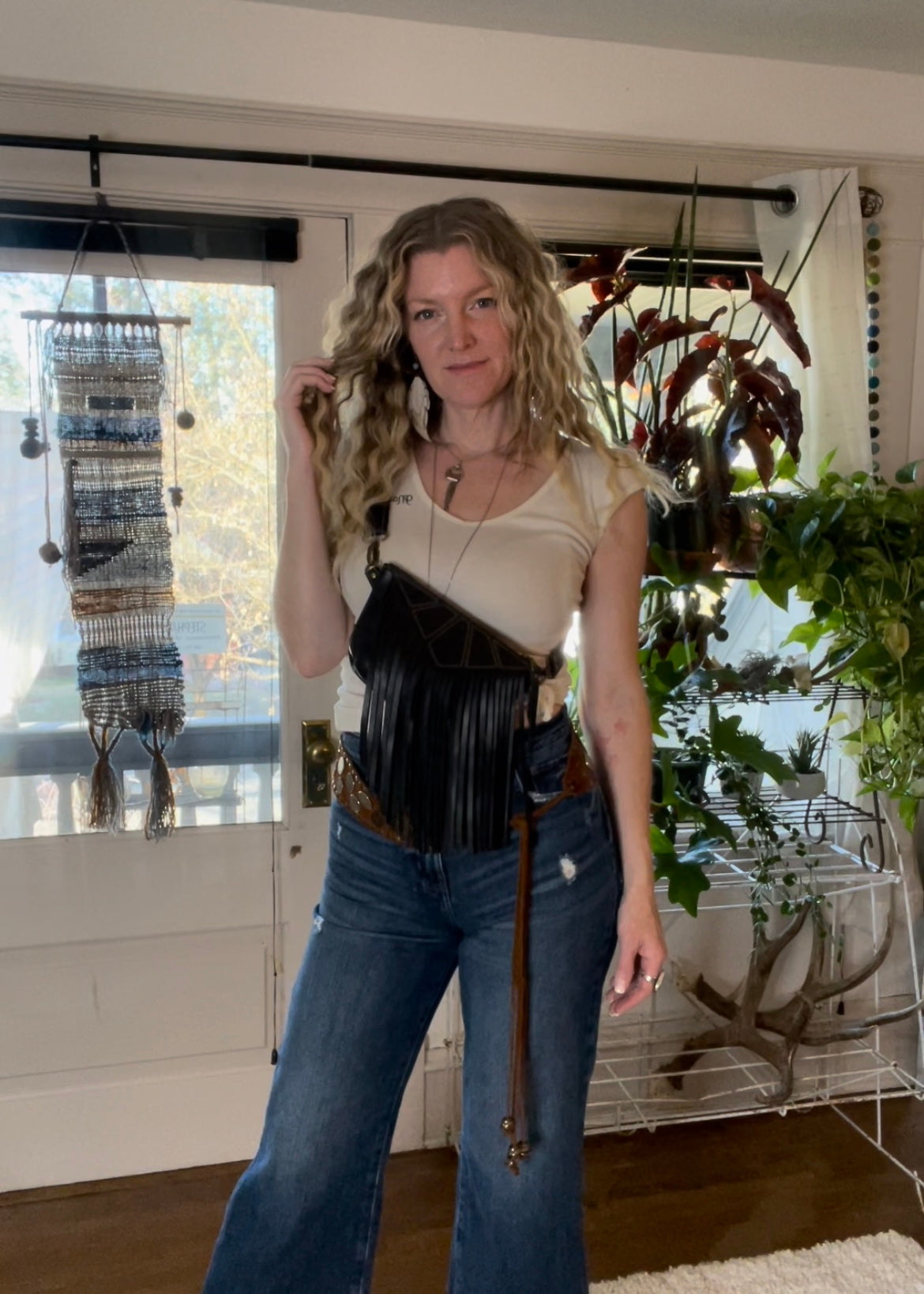 Fringe Deluxe Fanny Pack in Black