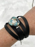 Dyed Agate Wrap Bracelet -black