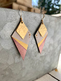 Purple & Gold Diamonds - Handpainted Leather and Brass