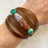 Fire Agate & Amazonite Wrap Bracelet