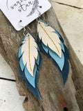 Juniper - Layered Leather Feather Earrings