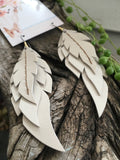 Lumin - Layered Leather Feather Earrings