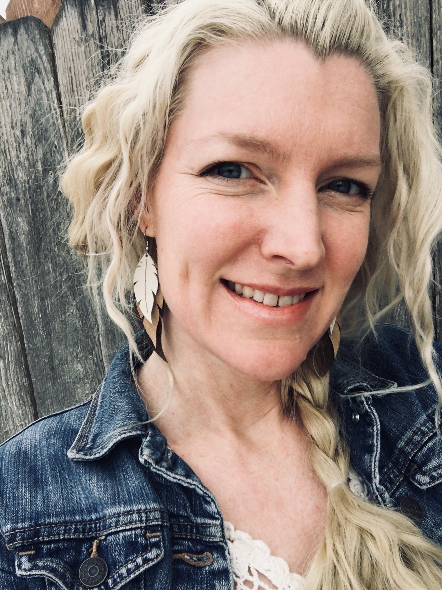 South by Southwest - Layered Leather Feather Earrings